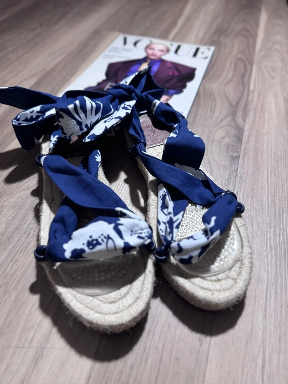 Polo Ralph Lauren Navy Espadrille sandals size 8